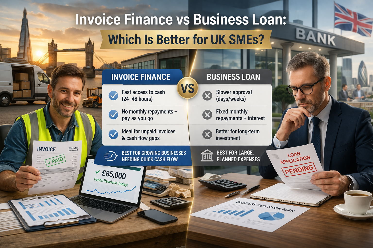 Invoice Finance vs Business Loan: Which Is Better for UK SMEs?