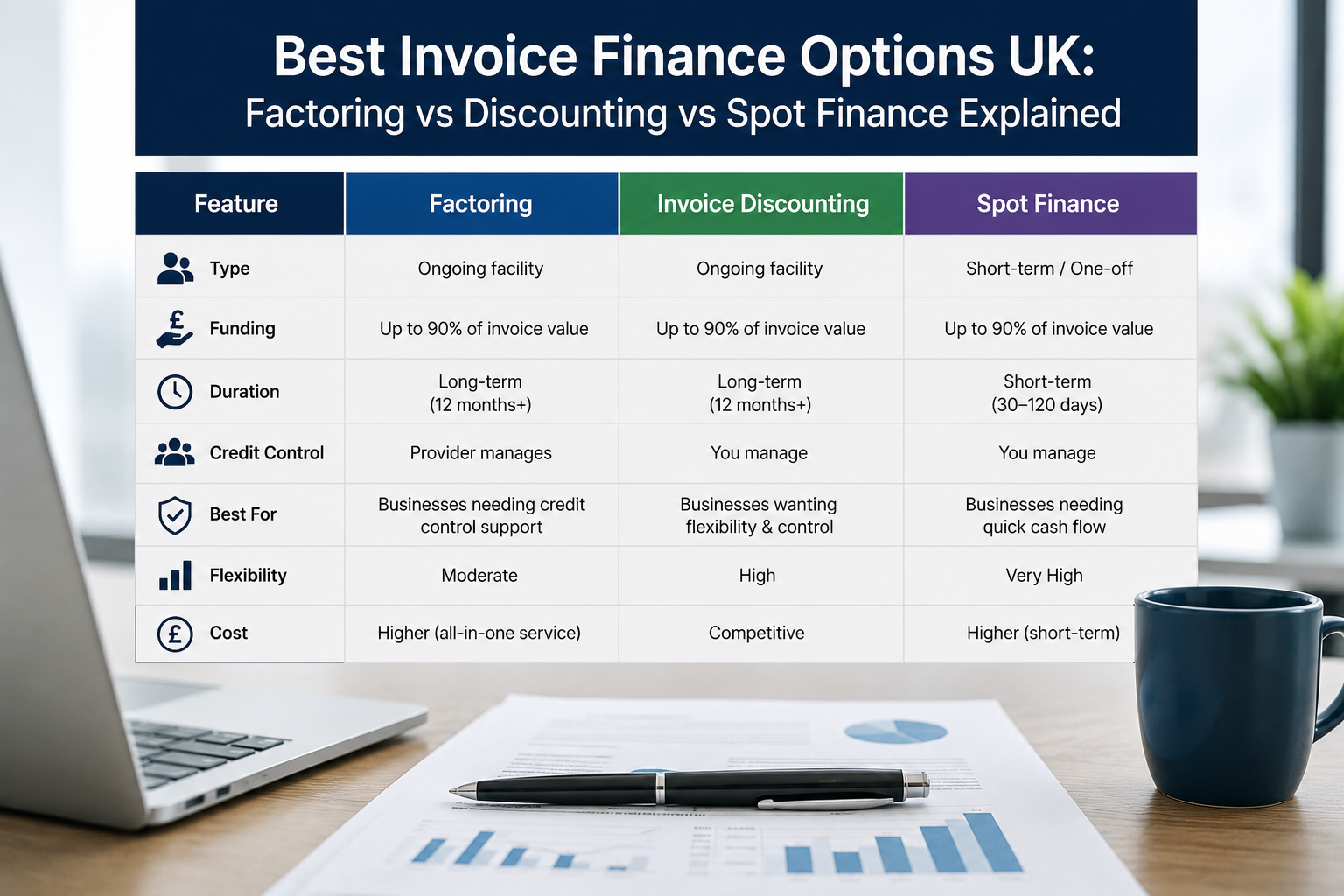 Best Invoice Finance Options UK Factoring vs Discounting vs Spot Finance Explained