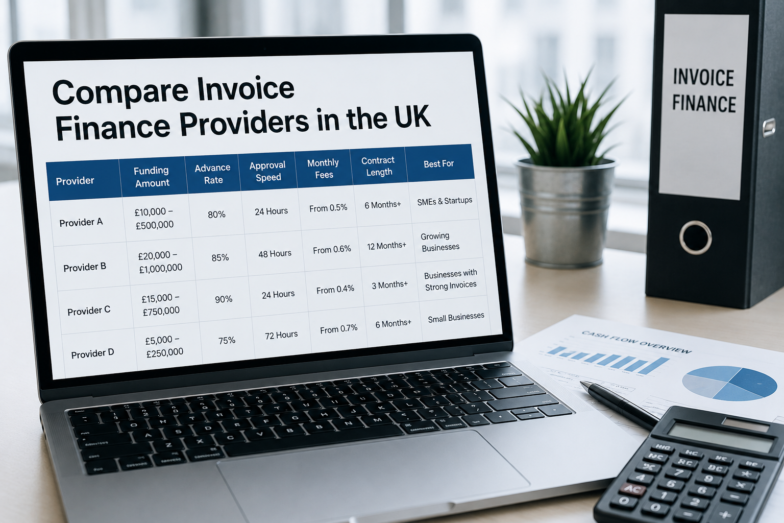 Compare Invoice Finance Providers in the UK